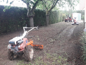 Photo de galerie - Remise a niveau de terrain avec motoculteur et prochainement miro tracteur 