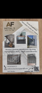 Photo de galerie - Réalisation escalier sur mesure, verrière,garde corps, relooking escalier,ext 