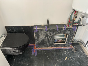 Photo de galerie - Carrelage sur coffre placo 