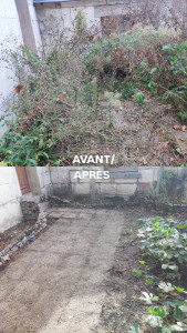 Photo de galerie - Débroussaillage du terrain devant l'entrée d'une maison