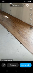 Photo de galerie - Réalisation carlage imitation parquets 20×120  joint de 2mm 