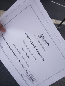 Photo de galerie - Attestation de formation 