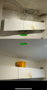 Photo de galerie - Travaux de remise en état des murs de la cuisine avec peinture après incident