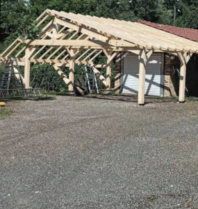 Photo de galerie - ? Réalisation d'un carport sur mesure.

