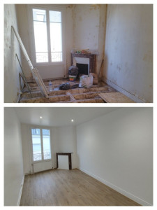 Photo de galerie - Peinture, parquet, placoplâtre 
