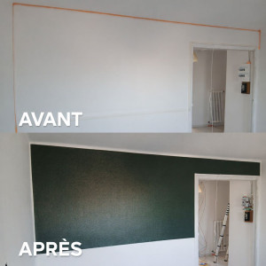 Photo de galerie - Application couleur moitié blanc moitié vert gentleman. 