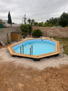 Photo de galerie - Montage piscine en bois 