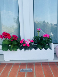 Photo de galerie - Création d’un bac à fleurs en bois, conçu et réalisé entièrement à la main.