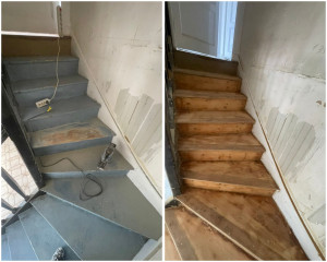 Photo de galerie - Ponçage des escaliers réalisé