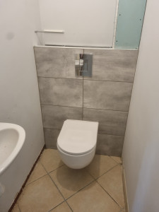 Photo de galerie - Remplacement d'un wc classique par un wc suspendu.
