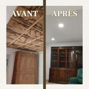 Photo de galerie - Plafond en placo suite a dégât des eaux