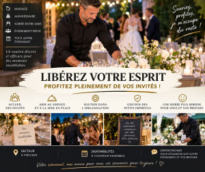 Photo de galerie - 10 ans d expérience en restauration :
Mariage, anniversaire, comité d entreprise, baptême, événement sportif, événement associative,...
