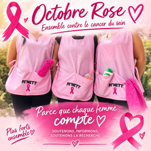 Photo de galerie - ? Octobre Rose avec PS’Nett ?
Chez PS’Nett, nous portons fièrement le rose pour soutenir Octobre Rose et sensibiliser au dépistage du cancer du sein. ?
Parce que derrière cette cause, il y a des femmes, des familles, des histoires et des vies qui compt