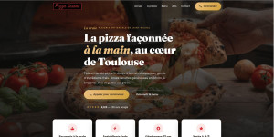 Photo de galerie - Site vitrine d'une page pour une pizzeria artisanale toulousaine : présentation de la maison, savoir-faire, carte et appel à commander, dans une ambiance chaleureuse.