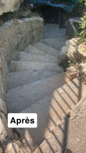 Photo de galerie - Chez ce client, on a fait un débroussaillage et un nettoyage au Karcher