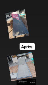 Photo de galerie - Changement tissus transat piscine 