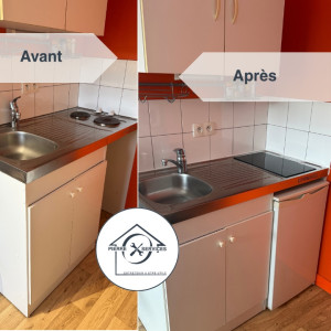 Photo de galerie - Remplacement d'un plan de travail en inox et pose d'une plaque électrique à Vannes