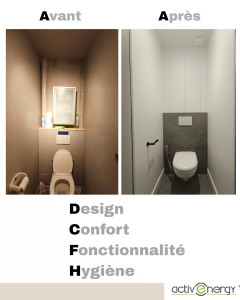 Photo de galerie - Avant après rénovation WC 