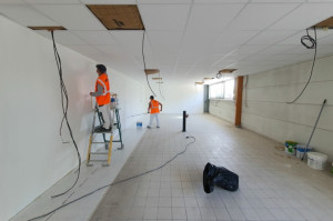 Photo de galerie - Un chantier de peinture industrielle bâtiment lié à une préparation technique