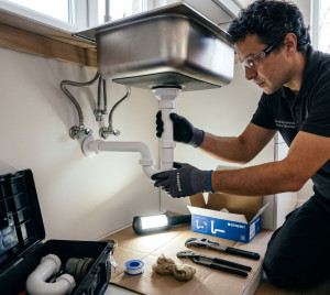 Photo de galerie - Raccordement technique précis dans un espace exigu. Travail soigné et propre pour une fiabilité garantie.