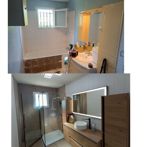 Photo de galerie - Création de salle de bain. 
