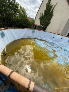 Photo de galerie - Avant nettoyage intérieur piscine 