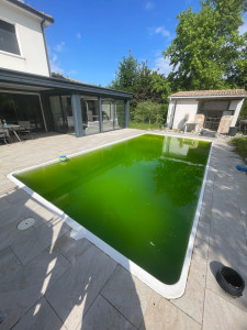 Photo de galerie - Traitement choc pour cette piscine 8*4 