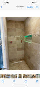 Photo de galerie - Salle de bain travertin