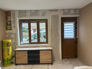 Photo de galerie - Isolation intérieur laine de verre de 120 ,placoplatre BA13,et enduits 