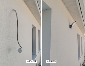 Photo de galerie - Installation d'un luminaire extérieur 