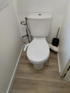 Photo de galerie - Changement de toilette avec kit douchette 