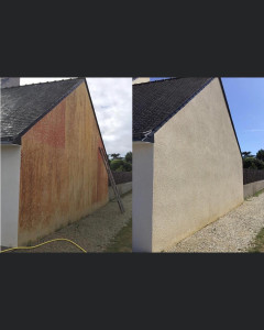 Photo de galerie - Netoyage plus hydrofuge d’enduit de façade 