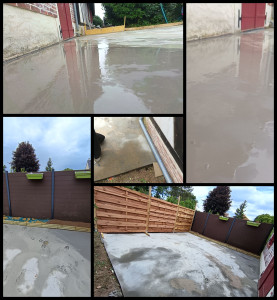 Photo de galerie - En cours petite bordure de jardin pose de panneaux avec poteau et un ragréage sur la chape bientôt la fin merci cordialement 