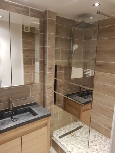 Photo de galerie - Rénovation salle de bain complète 

plomberie/carrelage/peinture. 