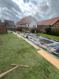 Photo de galerie - Pose de gazon de placage 