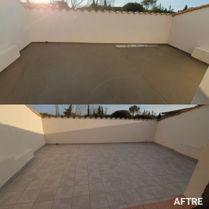 Photo de galerie - Pose carrelage terrasse 