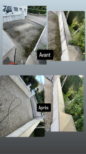 Photo de galerie - Nettoyage d’une terrasse et d’un muret 