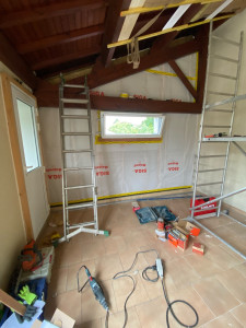 Photo de galerie - Création de mur en ossature bois 