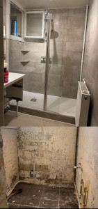 Photo de galerie - Rénovation douche italienne à zéro la faïence la plomberie 