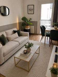 Photo de galerie - Nettoyage complet d’un salon : dépoussiérage, aspiration, lavage des sols et nettoyage des surfaces. Résultat impeccable et client satisfait.