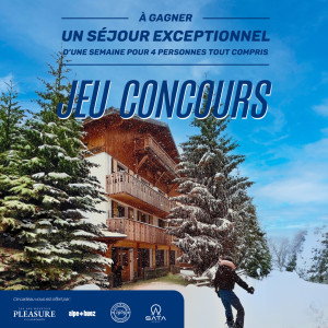 Photo de galerie - Création de visuel réseaux sociaux - Annonce d'un jeu concours pour une station de ski et location de ville / chalets