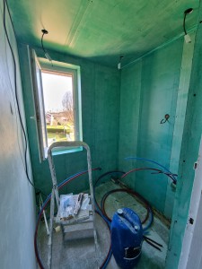 Photo de galerie - Placo hydrofuge salle de bain avec traitement hydrofuge 