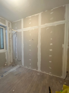 Photo de galerie - Pose de placo et bande a joint 