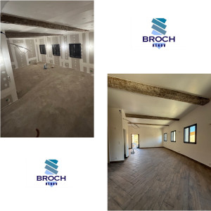 Photo de galerie - Rénovation complète d’une pièce à vivre, Placo, carrelage création d’un placard