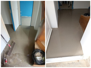 Photo de galerie - Réagréage avant carrelage. 