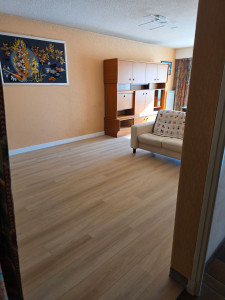 Photo de galerie - Pose de parquet dans un appartement complet, sol vinyle avec sous-couche intégrée