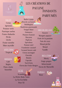 Photo de galerie - Auto entreprise de fondants parfumés j’ai fait mes flyers et mon site internet moi même alors n’hésitez pas a aller visiter mon site internet et a me contacter si vous souhaitez de l’aide pour la création de vos flyers