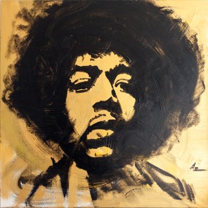 Photo de galerie - Portrait acrylique de Jimi Hendrix