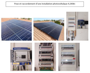 Photo de galerie - Réalisation dossier administratif, pose et raccordement des panneaux et de leur micro-onduleurs enphase, tirage des câbles, pose des équipements de protection électrique dans le tableau existant et pose et raccordement du coffret de protection. 