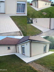 Photo de galerie - Posé pavé béton 15*15, sans joint 